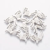 10pcs 201 Stainless Steel Bunny Pendants Easter Theme DIY Jewelry Making
