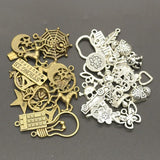 100g Random Mix Styles Charms Pendant Antique Silver Color Tibetan Alloy