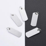 10 Pcs Stainless Steel Rectangle Charms Pendants for DIY Jewelry Making
