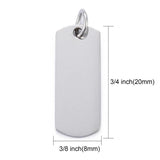 10 Pcs Stainless Steel Rectangle Charms Pendants for DIY Jewelry Making