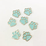 Rhodium Plated Enamel Dog Bear Paw Charms Pendants - 30pcs/lot
