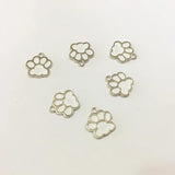 Rhodium Plated Enamel Dog Bear Paw Charms Pendants - 30pcs/lot
