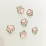 Rhodium Plated Enamel Dog Bear Paw Charms Pendants - 30pcs/lot