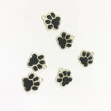 Rhodium Plated Enamel Dog Bear Paw Charms Pendants - 30pcs/lot