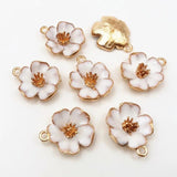 10Pc DIY Enamel Flower Charms 19*22.5mm Metal Filigree Jewelry Making Crafts