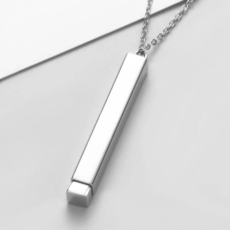 Hidden Pendant Mirror Stainless Steel Necklace For Jewelry