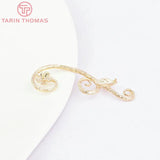 6PCS 40x13MM 24K Champagne Plated Brass Flower Vine Charms
