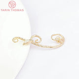 6PCS 40x13MM 24K Champagne Plated Brass Flower Vine Charms