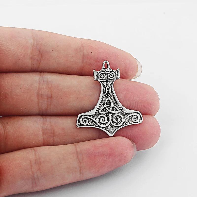10pcs Thor's Hammer Knot Charms Pendants For Jewellery Making
