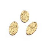 20pcs Raw Brass Hammered Oval Charms Pendant for DIY Jewelry Making
