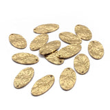 20pcs Raw Brass Hammered Oval Charms Pendant for DIY Jewelry Making