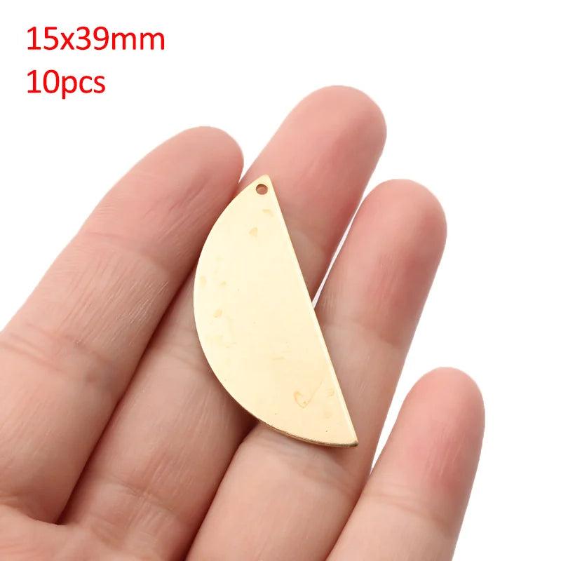 10pcs Raw Brass D Shaped Charms Pendant for Earrings DIY
