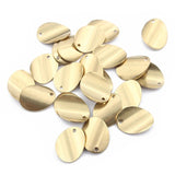 30pcs Raw Brass Oval Curled Charms Pendant for Jewelry Making