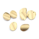 30pcs Raw Brass Oval Curled Charms Pendant for Jewelry Making