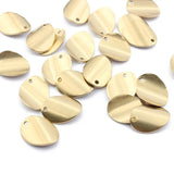 30pcs Raw Brass Oval Curled Charms Pendant for Jewelry Making