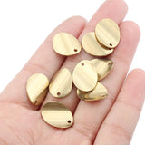 30pcs Raw Brass Oval Curled Charms Pendant for Jewelry Making