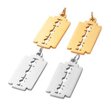 10 Stainless Steel Razor Blades Charms Men Stamping Blank Dog Tag