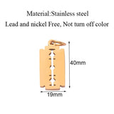 10 Stainless Steel Razor Blades Charms Men Stamping Blank Dog Tag