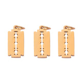 10 Stainless Steel Razor Blades Charms Men Stamping Blank Dog Tag