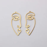 10pcs Abstract Human Face Charms Geometric Pendant DIY Jewelry Making