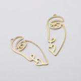 10pcs Abstract Human Face Charms Geometric Pendant DIY Jewelry Making