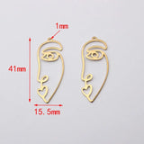 10pcs Abstract Human Face Charms Geometric Pendant DIY Jewelry Making