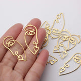 10pcs Abstract Human Face Charms Geometric Pendant DIY Jewelry Making