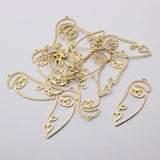 10pcs Abstract Human Face Charms Geometric Pendant DIY Jewelry Making