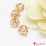 10PCS 12MM Champagne Brass Plum Flower Charms Pendants DIY Jewelry