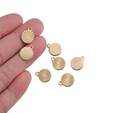 20pcs Raw Brass Sunflower Charms for DIY Earrings Necklace