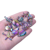 10pcs Ocean Shell Octopus Starfish Charms Pendant for Necklace Making