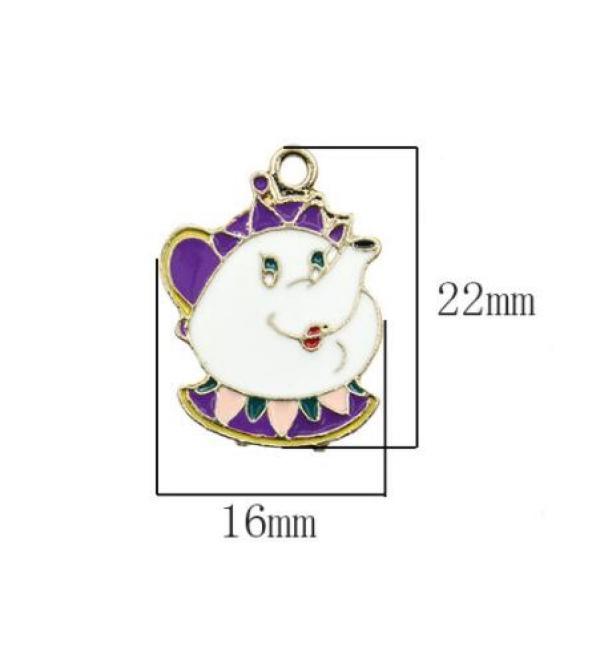 10 Pcs Teapot Charm Pendants DIY Jewelry Making Accessories