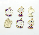 10 Pcs Teapot Charm Pendants DIY Jewelry Making Accessories