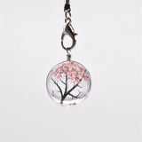 Dried Flower Life Tree Pendant Glass Ball Charms