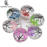 Dried Flower Life Tree Pendant Glass Ball Charms
