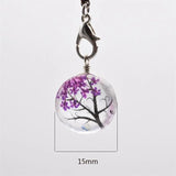 Dried Flower Life Tree Pendant Glass Ball Charms