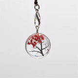 Dried Flower Life Tree Pendant Glass Ball Charms