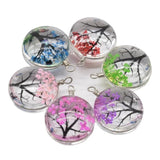 Dried Flower Life Tree Pendant Glass Ball Charms