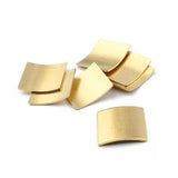 20Pcs Raw Brass Curved Square Geometric Charms for Earring Jewelry Making