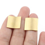 20Pcs Raw Brass Curved Square Geometric Charms for Earring Jewelry Making