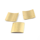 20Pcs Raw Brass Curved Square Geometric Charms for Earring Jewelry Making