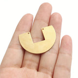 10Pcs 37*25MM Brass Double Hole Necklace Pendants Geometric Charms Jewelry
