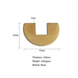 10Pcs 37*25MM Brass Double Hole Necklace Pendants Geometric Charms Jewelry