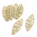 6pcs Raw Brass Leaf Pattern Charms for DIY Jewelry Making