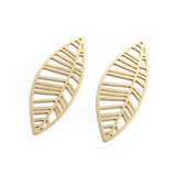 6pcs Raw Brass Leaf Pattern Charms for DIY Jewelry Making