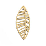 6pcs Raw Brass Leaf Pattern Charms for DIY Jewelry Making