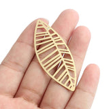 6pcs Raw Brass Leaf Pattern Charms for DIY Jewelry Making