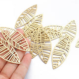 6pcs Raw Brass Leaf Pattern Charms for DIY Jewelry Making