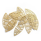 6pcs Raw Brass Leaf Pattern Charms for DIY Jewelry Making