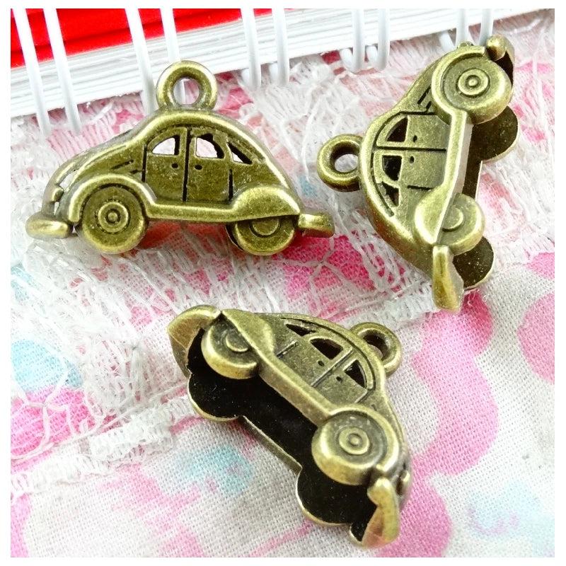 40pcs Antique Bronze Plated Vintage Car Charms Pendant DIY Material